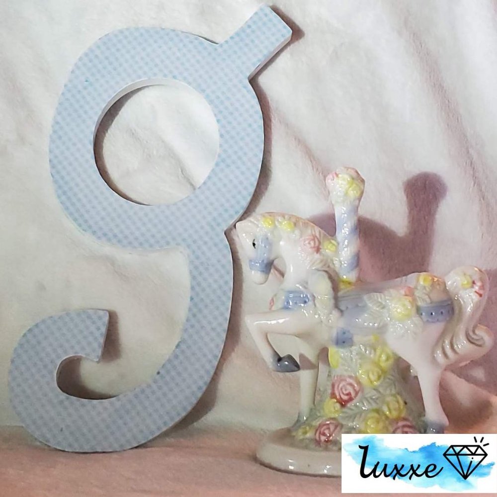 Gingham Wooden Letter